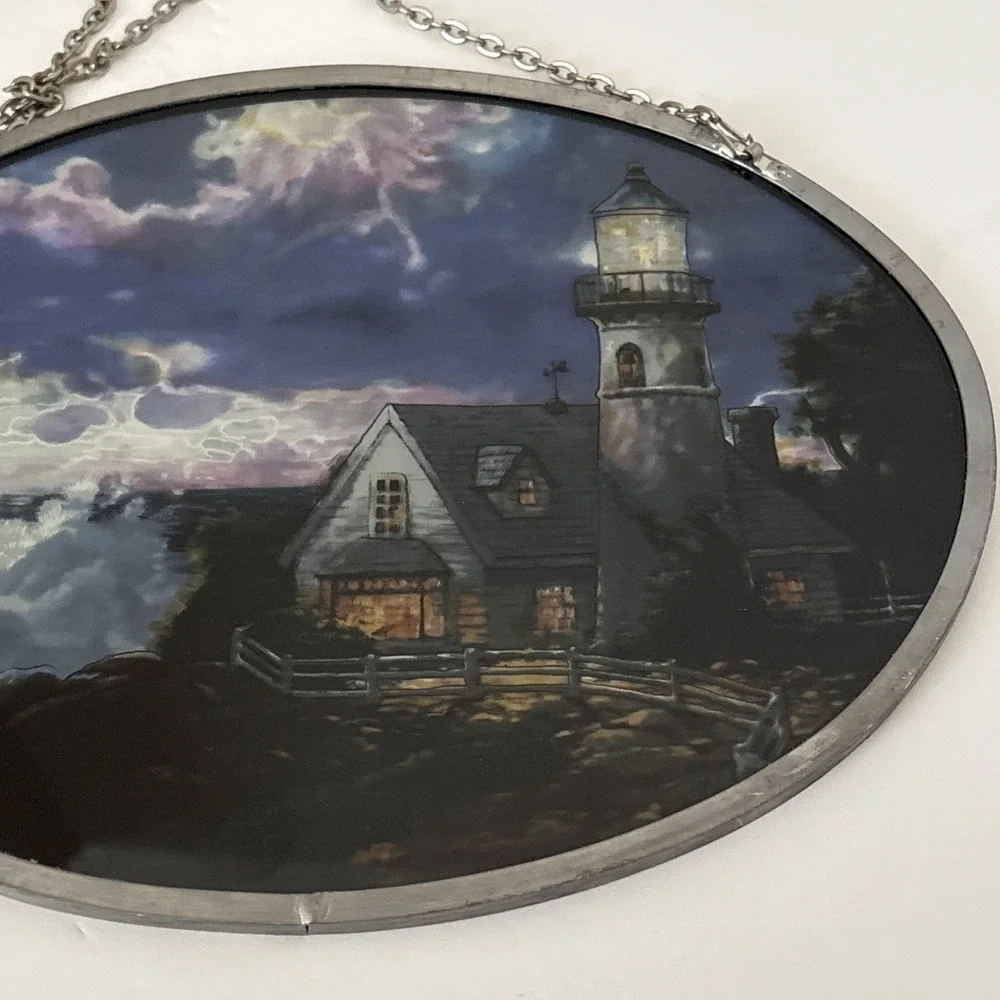 Thomas Kinkade Stained Glass Suncatcher: Light In The Storm & The Light Of Peace
